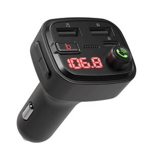 lot 1612 image: Just Wireless Bluetooth FM Transmitter Type C and USB-A Charging Port Bass Sound Booster - Black - Retail $30