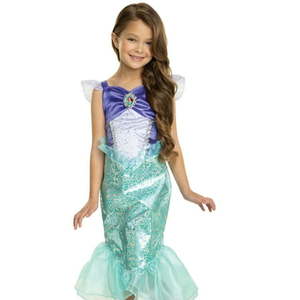 lot 1743 image: Disney The Little Mermaid Ariel Green Mermaid Play Dress Outfit Female Child Size 4 to 6 - Retail $30