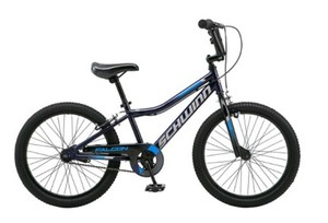 lot 1340 image: Schwinn Falcon 20 Kids Bike - Blue MISSING PEDALS HAS EXTRA FRONT TIRE - Retail $150