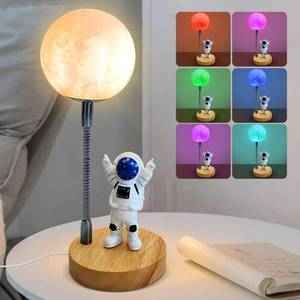 lot 2237 image: Moon Lamp for Kids,Astronaut Light 7 Color Space Night Light,3D Moon Light Nursery Bedroom Space Themed Decor Table Lamp,Birthday Gifts for Boys Girls