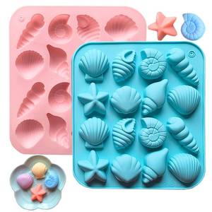 lot 2262 image: 2PCS Seashell Chocolate Molds Shell Mold Ocean Theme Mold Beach Themed Candy Molds for Candy Chocolate Cake Decorations