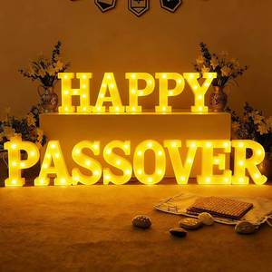 lot 3875 image: Honoson 13 Pcs Happy Passover Light up Sign Passover Decorations LED Pesach Table Decoration Jewish Festival Holiday Pesach Pesaj Seder for Jewish Holiday Party Table Home Decor