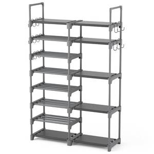 lot 3893 image: ROJASOP Shoe Rack, Shoe Storage Organizer for Closet Entryway Garage Bedroom, 8 Tier Tall Metal Shoe Shelf for 26-32 Pairs Boots & Shoes, Adjustable Shoe Stand for Small Space