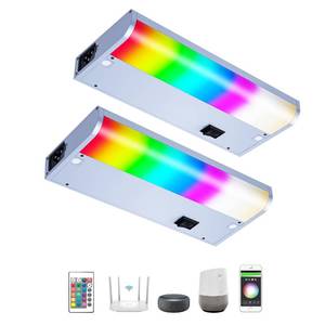 lot 3905 image: Smart Under Cabinet Lights for Kitchen Counter or Closet Lighting, Hardwired or Plug in, 2700-6500K Adjustable RGB Color Changing,Compatible with Alexa, Google 2-Pack (2-Bar 9 Inch)