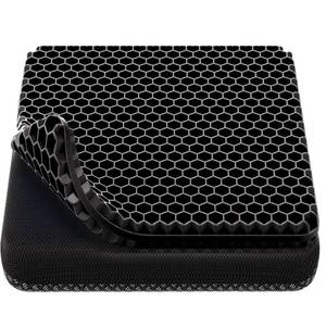 lot 3909 image: Gel Seat Cushion, Cooling Thick Big Breathable Honeycomb Design Absorbs Pressure Points Seat Cushion with Non-Slip Cover for Office Chair Home Cars Wheelchair