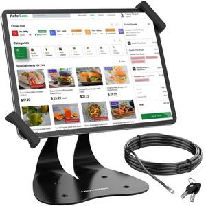 lot 3914 image: AboveTEK Anti-Theft iPad Kiosk Stand, 360° Swivel POS Tablet Mount with Security Cable & Key, Fits 7��13-inch iPad & Samsung Galaxy Tab, Perfect for Retail & Business