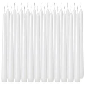 lot 4392 image: Tuyai 24 Pack Tall White Taper Candles, 10 inch (H) Dripless, Unscented Dinner Candle, Smokeless Taper Candles, Paraffin Wax with Cotton Wicks, 8 Hours Burn Time