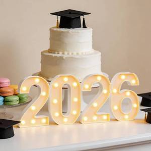 lot 5869 image: 4 LED Marquee Numbers Lights 2026 Sign, Light up Numbers for New Year Decorations 2026 graduation decorations, Class of 2026 Lights Decoration for High School Senior College Graduation Party Favor Supplies