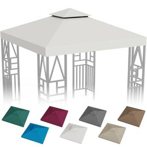 lot 5875 image: ERFEI Gazebo Canopy Replacement 10x10ft Outdoor Shelter for Smaller Top Double Tiered Canopy Cover (Beige)