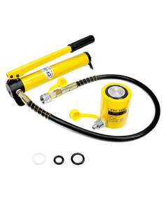 lot 5876 image: QWORK 20T Mini Hydraulic Cylinder Jack Porta Power Ram 2 Stroke, CP-180 Manual Hydraulic Hand Pump, Single Acting Lifting Cylinders for Machinery Shipbuilding