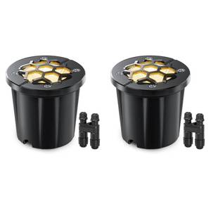 lot 5910 image: HIBOITEC Low Voltage Landscape Lights 12W, LED Outdoor In-Ground Lights 1200LM Ultra Bright Waterproof IP67 Pathway Lights, 12-24V ACDC Landscape Lighting for Yard Garden Tree Uplighting, 12 Pack