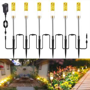 lot 5913 image: GreenClick LED Pathway Lights, 4.8W 12V ACDC Low Voltage Path Lights, 570 Lumen 6 Pack Extendable Outdoor Landscape Lighting IP65 Waterproof Garden Lights for Yard Walkway Driveway, 2700K