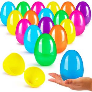 lot 5925 image: JOYIN 3.15 Easter Eggs, Large Fillable Plastic Eggs Empty Colorful Bright Eggshells with Hinge for Easter Hunt, Filling Treats, Party Favor, Basket Stuffers, Classroom Prize Supplies, 100PCS