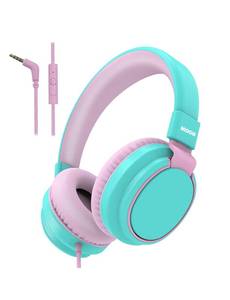 lot 6164 image: MIDOLA Kids Headphone Wired Volume Limited 8594dB Over-EarOn-Ear Foldable Headset with Microphone Hearing Protection Headphones for Toddler Boy Girl Child School Learning Pad Tablet Cyan