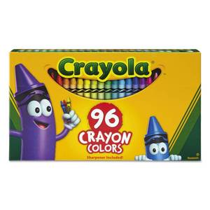 lot 6173 image: Crayola 520096 Classic Color Crayons in Flip-Top Pack with Sharpener, 96 Colors Some of the crayons tops broken off