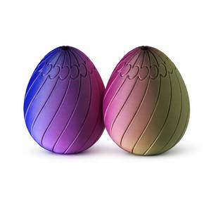 lot 6182 image: 2 Pack Slippery Twisty Egg Fidget Toy - 3D Printed Stress Relief Sensory Fidget Easter Eggs - Simple Dimple Fidget Toys