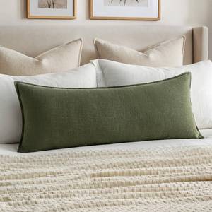lot 6188 image: MIULEE Decorative Long Lumbar Throw Pillow Cover for Bed 14x36 Dark Olive Green Boho Farmhouse Neutral Couch Pillowcase Pack of 1 Accent Modern Sofa Cushion Livingroom Home Decor (Covers Only)