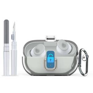 lot 6196 image: Upgrade Secure Lock for Beats Solo Buds 2024 Case Cover with Cleaner Kit, AGENTNANO Clear TPU Shockproof Protective Cover Compatible with Beats Solo Buds Charging Case with Carabiner-Clear