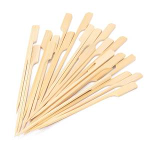 lot 6212 image: 3.5 Inch Bamboo Skewers 100PCS Food Appetizer Toothpicks Wide Flat Paddle Bamboo Wood Picks for Cocktail, Marshmallow, Fruit, Grilling, Drink, BBQ, Barbecue, Yakitori Chicken, Fondue, Roasting