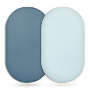 lot 6213 image: GRSSDER Stretchy Ultra Soft Fitted Bassinet Sheet 2 Pack, Universal Fit for Bassinets Baby Cradle Moses Basket Oval Rectangle Mattress Safe and Snug, Jersey Bassinet Sheets for Girls, BlueNavy