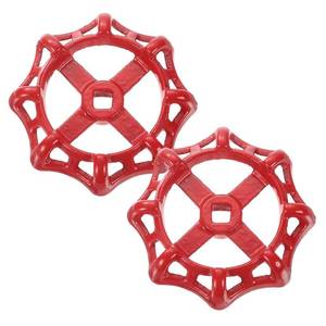 lot 6214 image: uxcell Outside Faucet Handles,2Pcs 10 x 10mm-Round Wheel Handle Water Spigot Handle Replacement for Garden, Courtyard, Bathroom (Red)