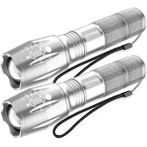 lot 6223 image: Victoper LED Flashlight 2 Pack Silver, Bright High Lumens Tactical Flashlights High Lumens with 5 Modes, Waterproof Zoomable Flash Light for Outdoor, Gifts for Hiking Camping Essentials Gear