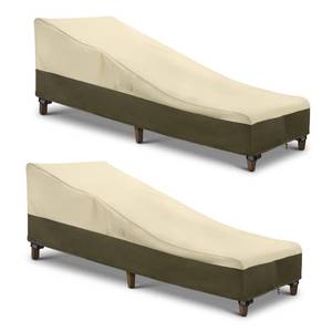 lot 6227 image: SunPatio Chaise Lounge Cover Outdoor Waterproof, Heavy Duty 2 Pack Patio Lounge Chair Covers, UV & Rip & Fade Resistant, All Weather Protection, 80L x 32W x 25H, Beige & Olive