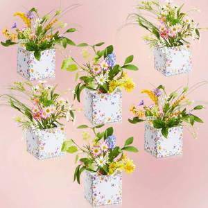 lot 6235 image: Giegxin 6 Sets Baby in Bloom Baby Shower Decorations Wildflower Table Centerpieces a Little Wildflower is on The Way Artificial Spring Flower with Paper Boxes for Floral Wedding Birthday Party Decor