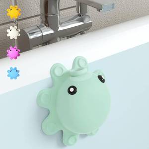 lot 6254 image: Bathtub Overflow Drain Cover - Silicone Bath Tub Drain Cover, Octopus Tub Overflow Drain Stopper with Suction Cups, Adds Inches of Water for Deeper Bath, Bathroom Spa Relaxing Accessory, Aqua Green
