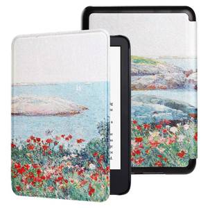 lot 6259 image: CIAOYE Case Compatible with 7 All-New Kindle Paperwhite (12th Generation-2024) & Kindle Colorsoft Signature Edition, Ultra Slim Hard Shell Cover with Hand Strap & Smart WakeSleep, Island