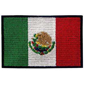 lot 10311 image: EmbTao Patches Mexico Flag Embroidered Mexican Applique Hook & Loop National Emblem