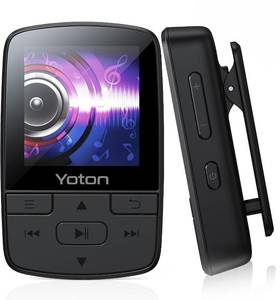 lot 10312 image: Yoton MP3 Player with Bluetooth 5.2, Expandable to 64GB, HiFi-Music, with Sports Clip and Independent Volume Button, FM Radio, Earphones Included (Green)