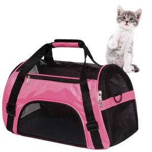 lot 10314 image: MuchL Cat Carrier for Cats Soft-Sided Pat Carrier for Small Cats Airline Approved Cat Bag Lightweight Comfortable Travel Pet Carrier for Puppy Small Pets (Small, Pink)