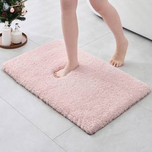 lot 10328 image: ILANGO Pink Christmas Bathroom Rugs 36 � 24 Non Slip & Super Absorbent Extra Thick Soft, Washable Bath Mat for Floor, Non Shedding Microfiber Shaggy Bath Rug with Rubber for Bathtub Sink