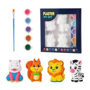 lot 10338 image: GloomGlo 4Pcs Animal Plaster Painting Kit for Kids - DIY Coloring Craft Kit with Unpainted Figurines (LionElkSquirrelHippo)  Kid-Safe All-in-One Art Toy for Creative Play (Animal 5)