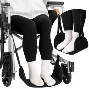 lot 10370 image: SPRING SEAON Wheelchair Foot Rest Hammock, Adjustable Leg Support Foot Sling with Soft Padded Base, Anti-Squeeze Footrest Replacement for Wheelchairs, Essential Wheelchair Accessories (Black)