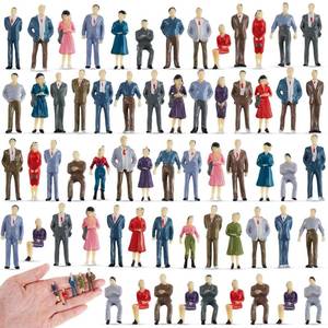 lot 10371 image: Juexica 100 Pcs 1 75 Scale Mini People Figurines, Model Trains Architectural Painted People Figures Tiny Plastic Miniature Figurines Sitting Standing Model for Miniature Scenes