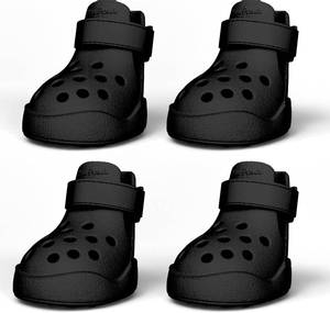 lot 10377 image: Dog Shoes Non-Slip Waterproof Sandals for Hot Pavement, Breathable Perforated Boots, LargeMediumSmall Sizes, Ideal Paw Protector, Outdoor Clog Booties (Black, Size 3)