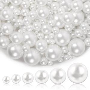 lot 10387 image: 1300PCS Pearls for Crafting,White Pearl Beads with No Hole,Vase Filler Fake Pearls, Artificial Plastic Pearl Beads for Table Scatters, Wedding Party,Decoration
