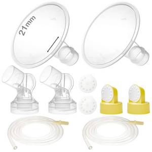 lot 10407 image: Nenesupply Pump Parts with 21mm Flanges Compatible with Medela Pump in Style Parts Accessories Breast Pump Not Original Medela Pump Parts Incl. 21mm Flange Breastshield Connector Valve Membrane Tubing