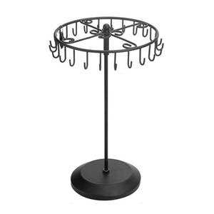 lot 11725 image: Qaeoity Rotating Necklace Holder Jewelry Organizer Display Stand 14-Inch with 23 Hooks Black, short-black, 8.275.913.8inch (HS01)