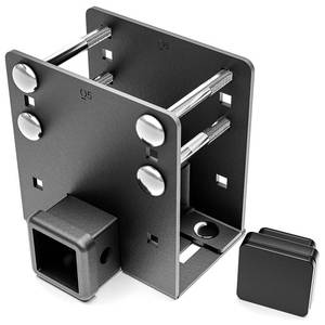 lot 11728 image: EYOUHZ RV Bumper 2 Trailer Hitch Receiver Fits 2 inch to 4 inch Rear Bumper Beams, 3500 LBS Capacity Upgrade Tow Towing Hitch Adapter Openning for Cargo Carrier Bike Racks Ball Mounts RV Tire Carrier