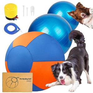 lot 11739 image: VORLHQ 18 Herding Ball for Dogs with 2Inner Bladders Tear Resistant Dog Toy Balls for Australian Shepherds Border Collies Indoor Outdoor Agility Training Medium Large Breeds
