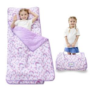 lot 11741 image: Lasoftan Toddler Nap Mat with Pillow and Blanket, Extra Large Rolled Napping Mats,Toddler Nap mats for Boys Girls, Kids Sleeping Mat for Daycare, Preschool Travel Camping, Rainbow