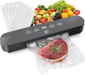 lot 11756 image: Food Vacuum Sealer Machine, 75kPa Compact Vacuum Sealer for Food, 4-in-1 Food Sealer with Digital Timer, MoistDry, Pulse, Seal Modes, Includes 20 Vacuum Bags, Perfect for Freezer Storage