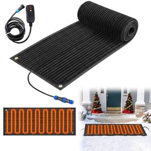 lot 11773 image: Baquler 1 Pcs 10 x 30 inch Heated Snow Melting Mat Non-Slip Heated Outdoor Mat Electric Snow Melting Melts up to 3 InchH with 9.84 ft Power Cord for Winter Ice Removal Walkway Stairs Sidewalk, Black