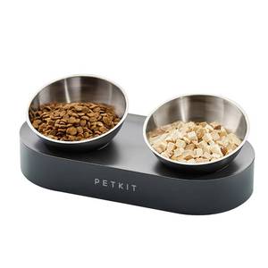 lot 11793 image: PETKIT 304 Stainless Steel Elevated Cat Bowls&Dog Bowls,Raised Cat Food and Water Bowl Set, Non-Slip, Anti Vomiting 15°Tilted Cat Small Animal Plate