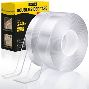 lot 12041 image: Double Sided Tape Heavy Duty(2 Rolls, Total 20 FT), Removable Two Sided Nano Tape, Double Sided Tape for Walls, Used for Carpet, Poster, Picture Hanging, Outdoor Multifunctional Mounting Tape (2 Pack) (Used)
