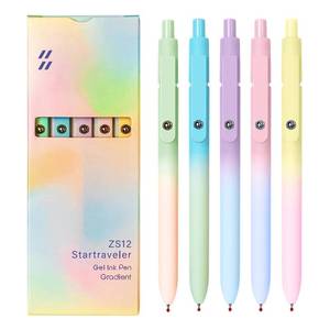 lot 12046 image: UIXJODO Gel Pens, 5 Pcs Black Ink Pens for Women, 0.7mm Medium Point Smooth Writing Pens with Silicone Grip, High-End Series Metal Clip Retractable Pens for Journaling Note Taking (5 Pcs Pastel) (Missing One)