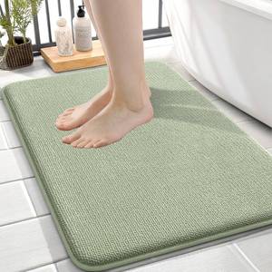 lot 12049 image: OLANLY Thick Memory Foam Small Bathroom Rugs 24x16, Extra Soft Absorbent Bath Rug, Quick Dry Bath Mats, Non-Slip, Machine Washable Mat for Bathroom, Tub and Shower, Home Decor Accessories, Sage Green